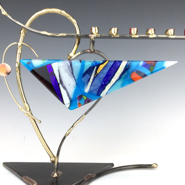 Two Tone Heart Menorah - Gary Rosenthal Collection - Image 3
